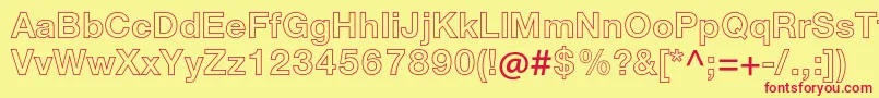 HelveticaneueltstdBdou Font – Red Fonts on Yellow Background