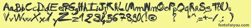 MadAFraf Font – Black Fonts on Yellow Background