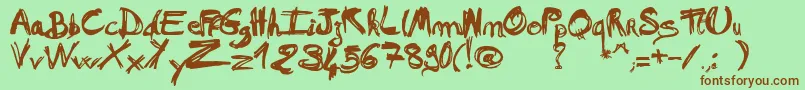 MadAFraf Font – Brown Fonts on Green Background