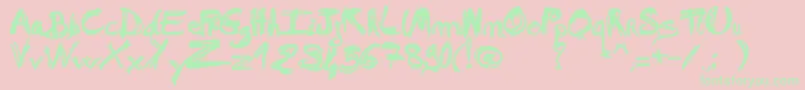 MadAFraf Font – Green Fonts on Pink Background