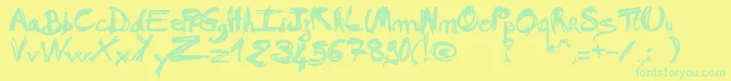 MadAFraf Font – Green Fonts on Yellow Background