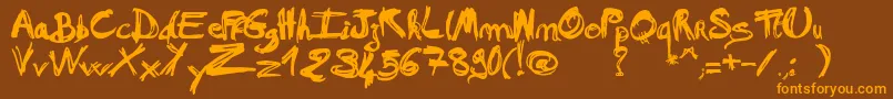 MadAFraf Font – Orange Fonts on Brown Background
