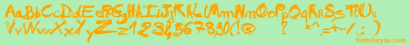 MadAFraf Font – Orange Fonts on Green Background