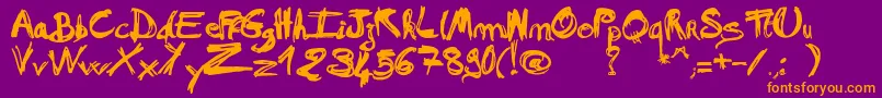 MadAFraf Font – Orange Fonts on Purple Background