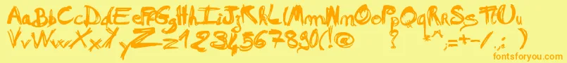 MadAFraf Font – Orange Fonts on Yellow Background