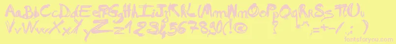 MadAFraf Font – Pink Fonts on Yellow Background