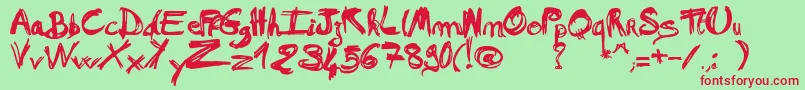 MadAFraf Font – Red Fonts on Green Background