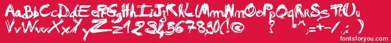 MadAFraf Font – White Fonts on Red Background