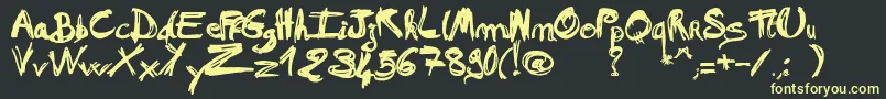 MadAFraf Font – Yellow Fonts on Black Background
