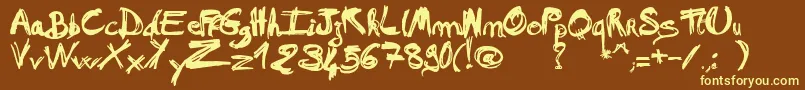 MadAFraf Font – Yellow Fonts on Brown Background