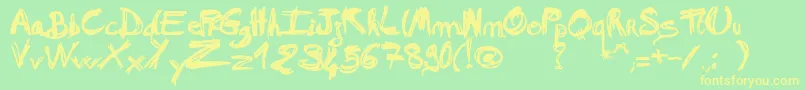 MadAFraf Font – Yellow Fonts on Green Background