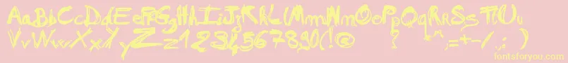 MadAFraf Font – Yellow Fonts on Pink Background