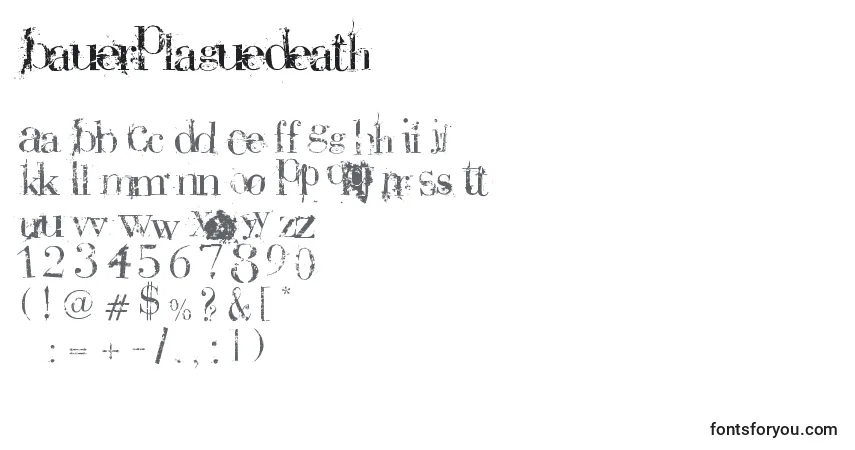 Fuente BauerPlagueDeath - alfabeto, números, caracteres especiales