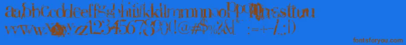 BauerPlagueDeath Font – Brown Fonts on Blue Background