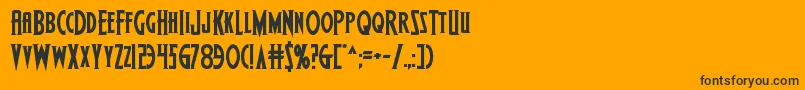 Wolfsbane2ii-Schriftart – Schwarze Schriften auf orangefarbenem Hintergrund
