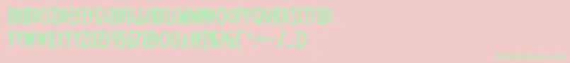 Wolfsbane2ii-Schriftart – Grüne Schriften auf rosa Hintergrund