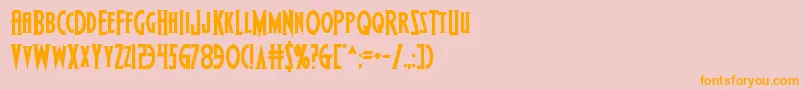 Wolfsbane2ii-Schriftart – Orangefarbene Schriften auf rosa Hintergrund