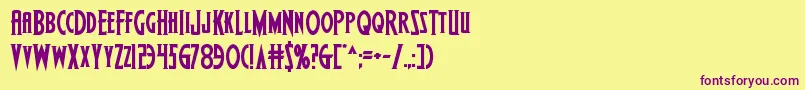 Wolfsbane2ii-Schriftart – Violette Schriften auf gelbem Hintergrund