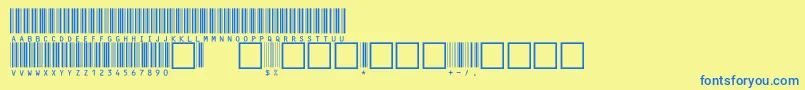V100021 Font – Blue Fonts on Yellow Background
