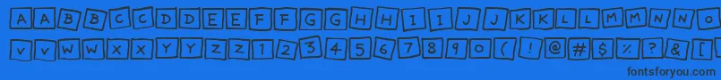 CuteNotes Font – Black Fonts on Blue Background