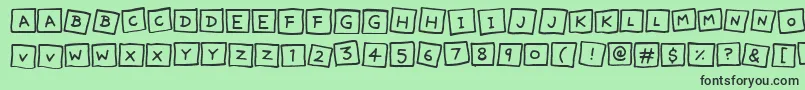 Шрифт CuteNotes – чёрные шрифты на зелёном фоне