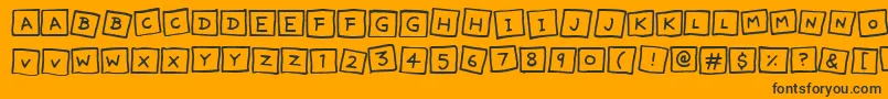 CuteNotes-Schriftart – Schwarze Schriften auf orangefarbenem Hintergrund
