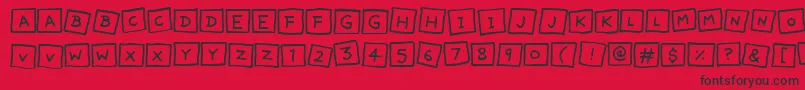 フォントCuteNotes – 赤い背景に黒い文字