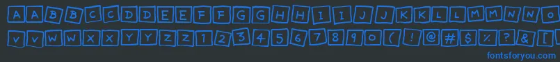 CuteNotes Font – Blue Fonts on Black Background