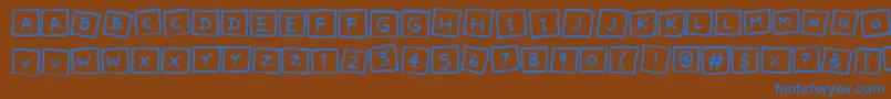 Шрифт CuteNotes – синие шрифты на коричневом фоне