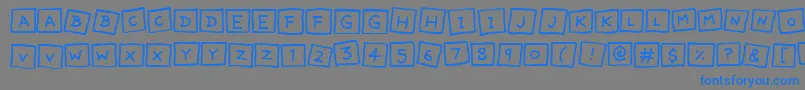 CuteNotes-Schriftart – Blaue Schriften auf grauem Hintergrund