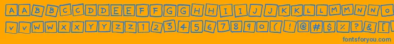 CuteNotes Font – Blue Fonts on Orange Background
