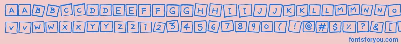 CuteNotes Font – Blue Fonts on Pink Background