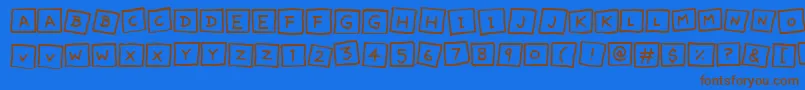 CuteNotes-fontti – ruskeat fontit sinisellä taustalla