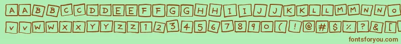 CuteNotes Font – Brown Fonts on Green Background