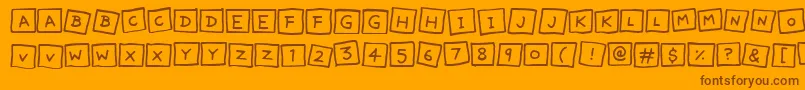 フォントCuteNotes – オレンジの背景に茶色のフォント
