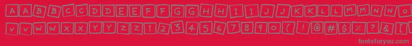 CuteNotes Font – Gray Fonts on Red Background