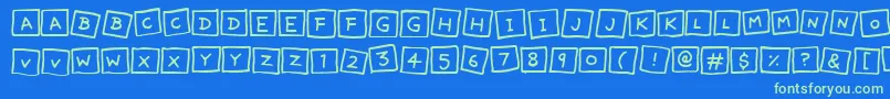 Шрифт CuteNotes – зелёные шрифты на синем фоне