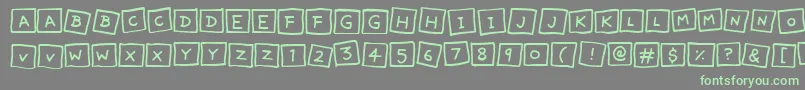 CuteNotes-Schriftart – Grüne Schriften auf grauem Hintergrund