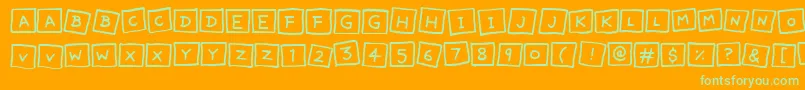 フォントCuteNotes – オレンジの背景に緑のフォント