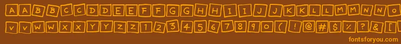 CuteNotes Font – Orange Fonts on Brown Background