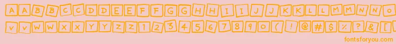 CuteNotes Font – Orange Fonts on Pink Background