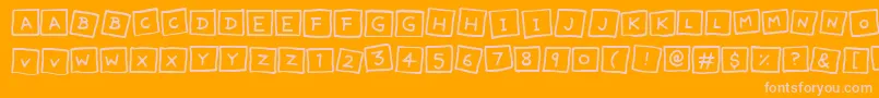 フォントCuteNotes – オレンジの背景にピンクのフォント