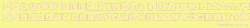 CuteNotes Font – Pink Fonts on Yellow Background