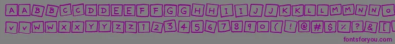 CuteNotes-Schriftart – Violette Schriften auf grauem Hintergrund