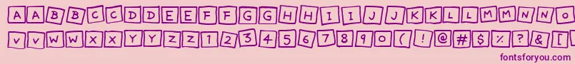 CuteNotes Font – Purple Fonts on Pink Background