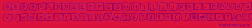 fuente CuteNotes – Fuentes Moradas Sobre Fondo Rojo
