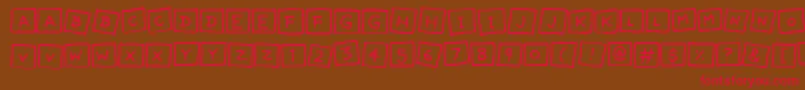 CuteNotes-Schriftart – Rote Schriften auf braunem Hintergrund