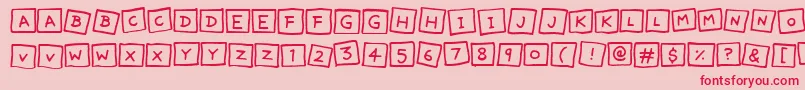 CuteNotes Font – Red Fonts on Pink Background