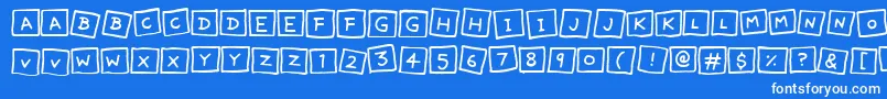 Fonte CuteNotes – fontes brancas em um fundo azul