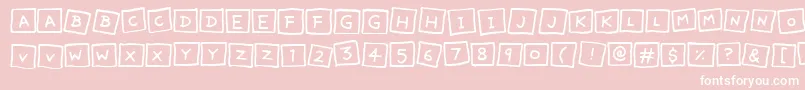 CuteNotes-fontti – valkoiset fontit vaaleanpunaisella taustalla